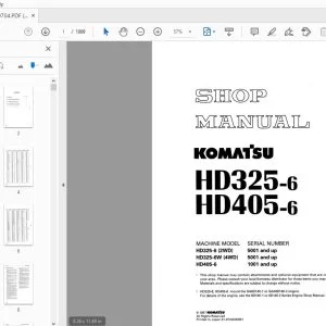 KOMATSU HD3256-6 HD405-6 SHOP MANUAL SEBM000704 - PDF DOWNLOAD