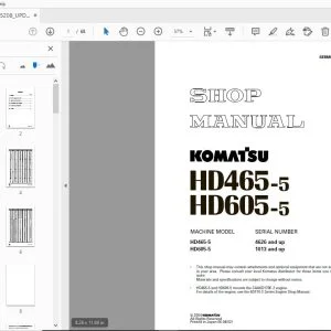 Komatsu HD465-5 HD605-5 Service Repair Manual SEBM015208 PDF Download