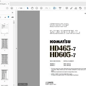 KOMATSU HD465-7 HD605-7 SHOP MANUAL SEBM027618 - PDF DOWNLOAD
