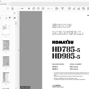 KOMATSU HD785-5 HD985-5 SHOP MANUAL SEBM013916 - PDF DOWNLOAD