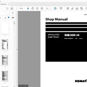 KOMATSU HM300-2R ARTICULATED DUMP TRUCK SHOP MANUAL SEN02269-08 - PDF DOWNLOAD