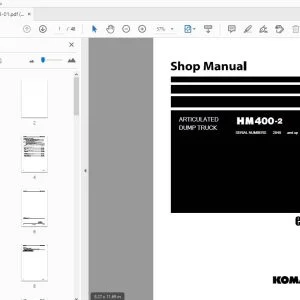KOMATSU HM400-2 ARTICULATED DUMP TRUCK SHOP MANUAL SEN05773-01 - PDF