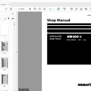 KOMATSU HM400-5 ARTICULATED DUMP TRUCK SHOP MANUAL SEN06519-23 - PDF DOWNLOAD