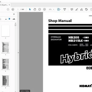 KOMATSU HYBRID HB205-1M0 HB215LC-1M0 HYDRAULIC EXCAVATOR SHOP MANUAL - PDF DOWNLOAD