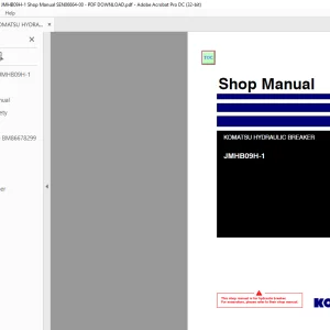 KOMATSU HYDRAULIC BREAKER JMHB09H-1 Shop Manual SEN06664-00 - PDF DOWNLOAD