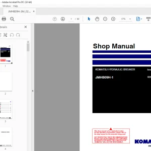 KOMATSU HYDRAULIC BREAKER JMHB09H-1 Shop Manual SEN06664-02 - PDF DOWNLOAD