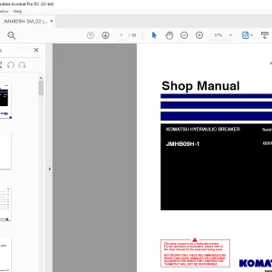 KOMATSU HYDRAULIC BREAKER JMHB09H-1 Shop Manual SEN06664-02 - PDF