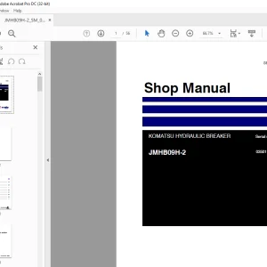KOMATSU HYDRAULIC BREAKER JMHB09H-2 Shop Manual SEN06922-01 - PDF