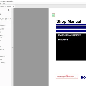 KOMATSU HYDRAULIC BREAKER JMHB130H-1 Shop Manual SEN06674-00B - PDF DOWNLOAD