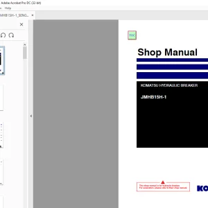 KOMATSU HYDRAULIC BREAKER JMHB15H-1 Shop Manual SEN06666-00 - PDF DOWNLOAD