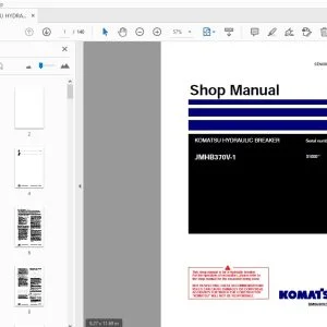 KOMATSU HYDRAULIC BREAKER JMHB370V-1 Shop Manual 51000 - PDF DOWNLOAD