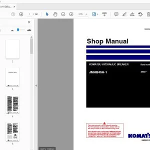 KOMATSU HYDRAULIC BREAKER JMHB45H-1 Shop Manual 22001 - PDF DOWNLOAD