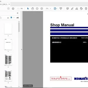 KOMATSU HYDRAULIC BREAKER JMHB45H-2 SHOP MANUAL 22001 - PDF DOWNLOAD