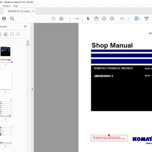 KOMATSU HYDRAULIC BREAKER JMHB460H-1 Shop Manual SEN06678-00 - PDF DOWNLOAD