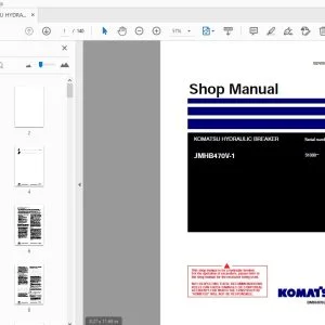 KOMATSU HYDRAULIC BREAKER JMHB470V-1 Shop Manual 51000 - PDF DOWNLOAD