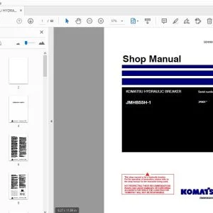 KOMATSU HYDRAULIC BREAKER JMHB55H-1 Shop Manual 24901 - PDF DOWNLOAD