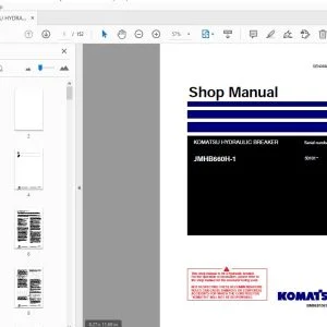 KOMATSU HYDRAULIC BREAKER JMHB660H-1 Shop Manual 50101 - PDF DOWNLOAD