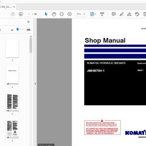 KOMATSU HYDRAULIC BREAKER JMHB70H-1 Shop Manual 06201 - PDF DOWNLOAD