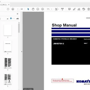 KOMATSU HYDRAULIC BREAKER JMHB70H-2 Shop Manual - PDF DOWNLOAD
