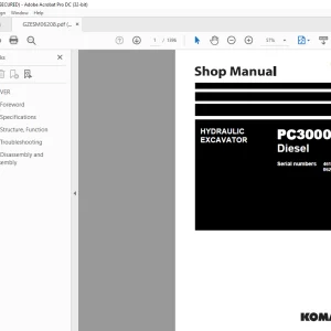KOMATSU HYDRAULIC EXCAVATOR PC3000-6 Diesel Shop Manual GZESM06208 PDF