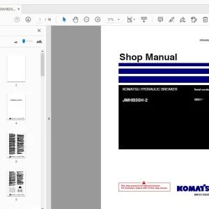 KOMATSU JMHB35H-2 HYDRAULIC BREAKER Shop Manual 08501 - PDF DOWNLOAD