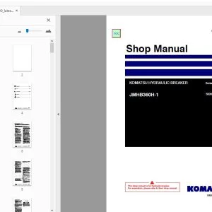 KOMATSU JMHB360H-1 HYDRAULIC BREAKER SHOP MANUAL SEN06677-00 - PDF DOWNLOAD