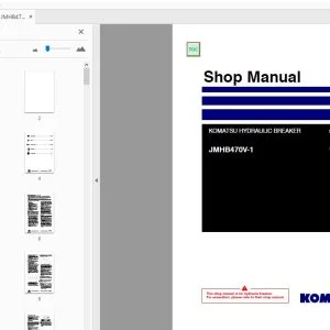 KOMATSU JMHB470V-1 HYDRAULIC BREAKER SHOP MANUAL SEN06685-00 - PDF DOWNLOAD