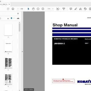 KOMATSU JMHB80H-2 HYDRAULIC BREAKER SHOP MANUAL 02501 - PDF DOWNLOAD