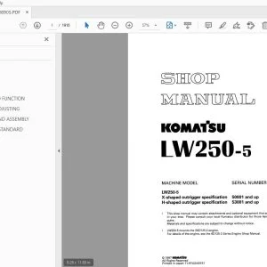 KOMATSU LW250-5 SHOP MANUAL SEBM008905 - PDF DOWNLOAD