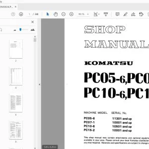 KOMATSU PC05-6, PC07-1, PC10-6, PC15-2 SHOP MANUAL SEBM020M0604 - PDF