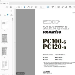 KOMATSU PC100-6 PC120-6 SHOP MANUAL SEBM003307 - PDF DOWNLOAD