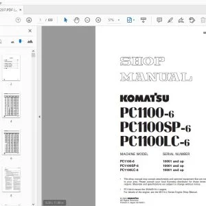 KOMATSU PC1100-6 PC1100SP-6 PC1100LC-6 SHOP MANUAL SEBM014207 - PDF DOWNLOAD