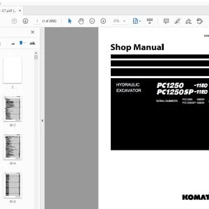 KOMATSU PC1250 -11E0 PC1250SP-11E0 HYDRAULIC EXCAVATOR SHOP MANUAL SEN06771-07 - PDF DOWNLOAD
