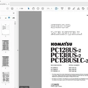 KOMATSU PC128US-2 PC138US-2 PC138USLC-2 SHOP MANUAL SEBM018419 - PDF
