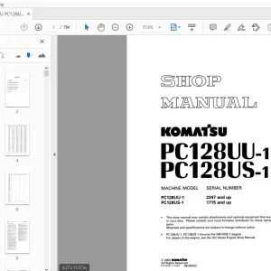 KOMATSU PC128UU-1 PC128US-1 SHOP MANUAL SEBM009805 - PDF DOWNLOAD