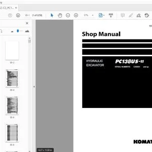 KOMATSU PC138US-11 HYDRAULIC EXCAVATOR SHOP MANUAL SEN06662-C2 - PDF DOWNLOAD