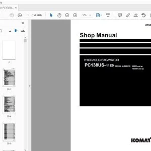 KOMATSU PC138US-11E0 HYDRAULIC EXCAVATOR SHOP MANUAL WENBM00310 - PDF DOWNLOAD