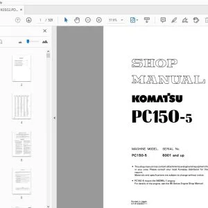 KOMATSU PC150-5 SHOP MANUAL SEBM021K0502 - PDF DOWNLOAD