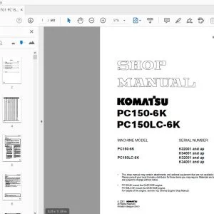 Komatsu PC150-6K PC150LC-6K Repair Manual (UEBM000701) PDF Download