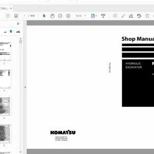 KOMATSU PC160LC-8 HYDRAULIC EXCAVATOR SHOP MANUAL SEN04566-00TH - PDF DOWNLOAD