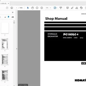 KOMATSU PC160LC-8 HYDRAULIC EXCAVATOR SHOP MANUAL SEN04566-14TH - PDF DOWNLOAD