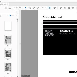 KOMATSU PC18MR-5 COMPACT HYDRAULIC EXCAVATOR SHOP MANUAL - PDF DOWNLOAD