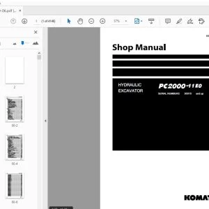 KOMATSU PC2000-11 E0 HYDRAULIC EXCAVATOR SHOP MANUAL SEN06889-06 - PDF DOWNLOAD