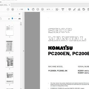 KOMATSU PC200EN, PC200EL-6K SHOP MANUAL UEBM000301 - PDF DOWNLOAD