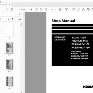 KOMATSU PC210-11E0 PC210LC-11E0 PC210NLC-11E0 PC230NHD-11E0 HYDRAULIC EXCAVATOR SHOP MANUAL UENBM00632 - PDF