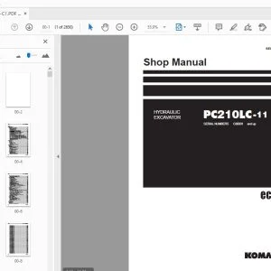 KOMATSU PC210LC-11 HYDRAULIC EXCAVATOR SHOP MANUAL SEN06516-C1 - PDF DOWNLOAD