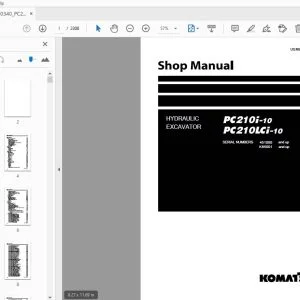 KOMATSU PC210i-10i PC210LCi-10i HYDRAULIC EXCAVATOR SHOP MANUAL UENBM00340 - PDF DOWNLOAD