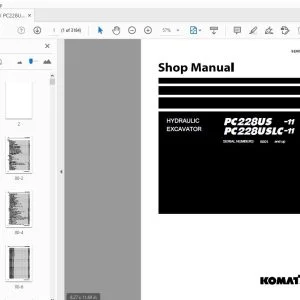 KOMATSU PC228US-11 PC228USLC-11 HYDRAULIC EXCAVATOR SHOP MANUAL SEN06660-10 - PDF DOWNLOAD
