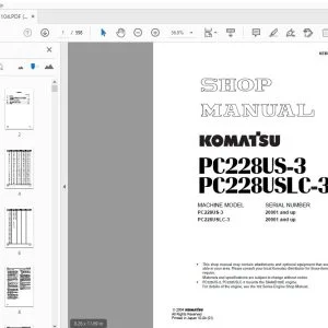 KOMATSU PC228US-3 PC228USLC-3 SHOP MANUAL SEBM023104 - PDF DOWNLOAD