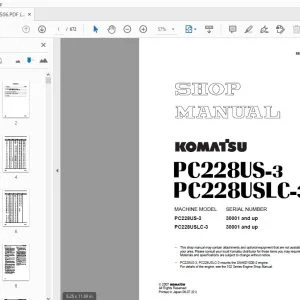 KOMATSU PC228US-3 PC228USLC-3 SHOP MANUAL SEBM030506 - PDF DOWNLOAD